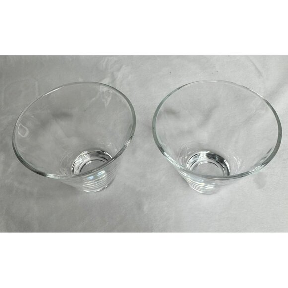 Pair of Grey Goose Vodka Etched Logo Stemless Martini Glasses 3.5" Tall - Picture 2 of 5